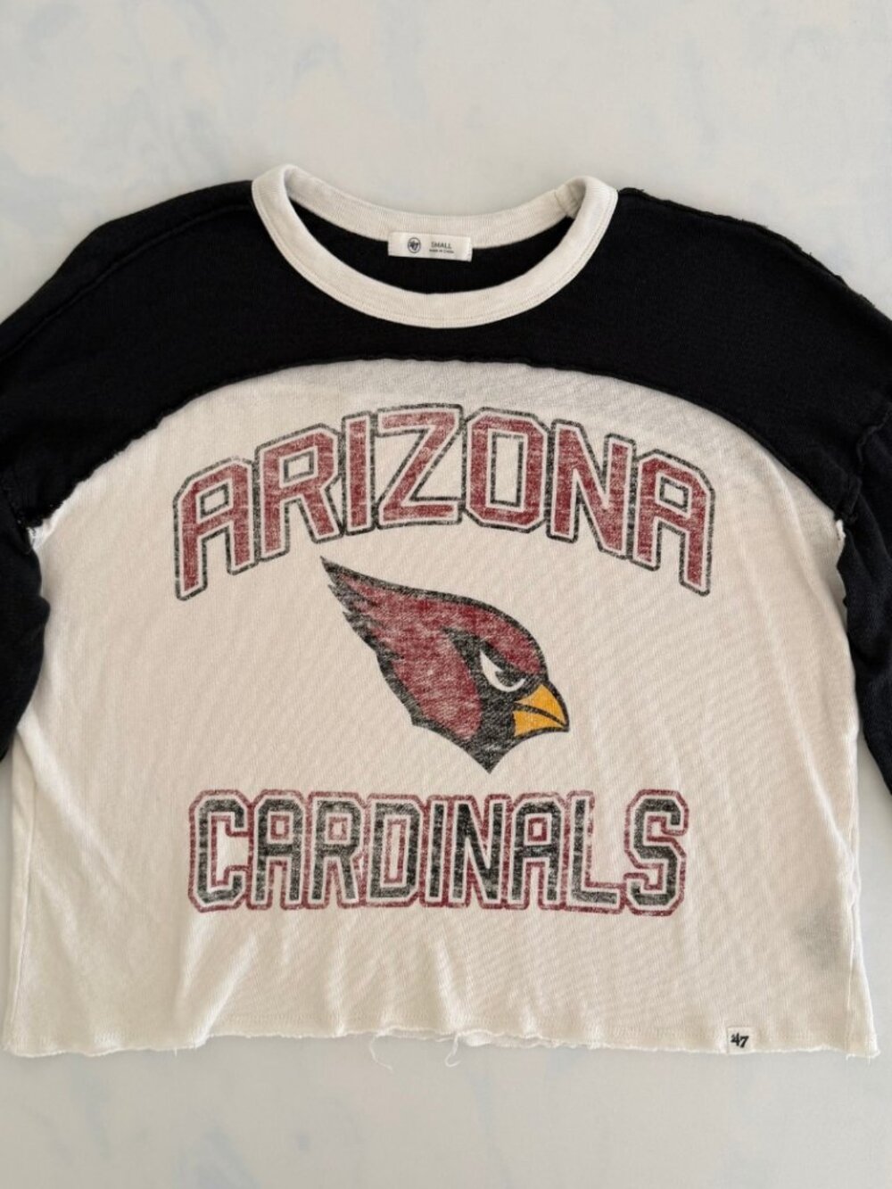 47 Arizona Cardinals Cropped Colorblock Long Sleeve Tee - Picture 3 of 8
